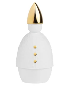 Dekofigur weiß Wintermärchen NIKOLAUS Räder Design H 13 cm