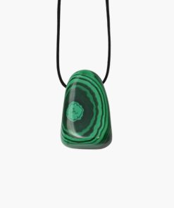 Anhänger Trommelstein gebohrt Malachit