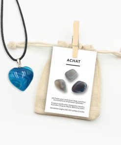 Anhänger Herz mit Öse klein aus Achat blau