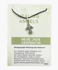 Healing Angels Serpentin (Neue Jade) Glücksengel Anhänger auf großer Karte