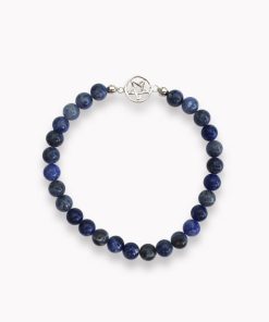 Kugelarmband Sodalith mit zartem Pentagramm