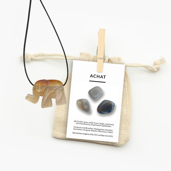 Elefant Anhänger aus Achat – Bild 2