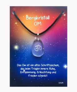 Energie Amulett Om Anhänger aus Bergkristall auf großer Karte