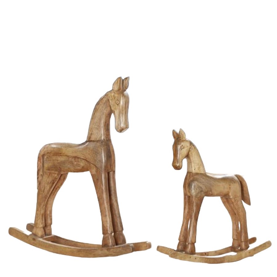 Weihnachtsdeko Holz Schaukelpferd CERTO Casablanca Höhe 60 | 83 cm – Bild 3