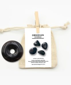 Donut Obsidian schwarz ca. 40mm