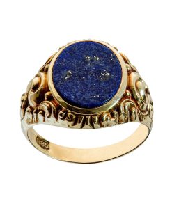 Gelbgold Ring mit Lapislazuli 14kt 585 Gold