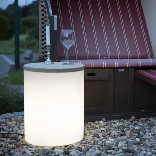 LED Tisch Leuchttisch SHINING DRUM Höhe 48 cm solar – Bild 2