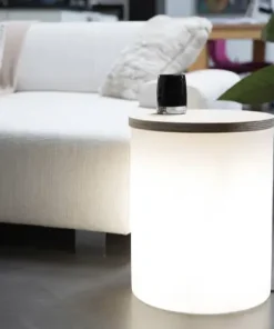 LED Tisch Leuchttisch SHINING DRUM Höhe 48 cm solar