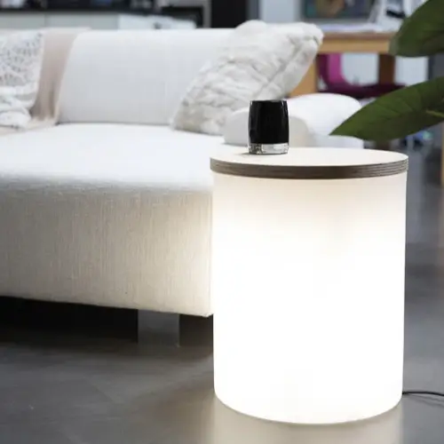 LED Tisch Leuchttisch SHINING DRUM Höhe 48 cm solar