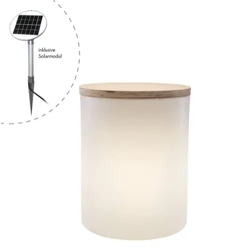 LED Tisch Leuchttisch SHINING DRUM Höhe 48 cm solar – Bild 3