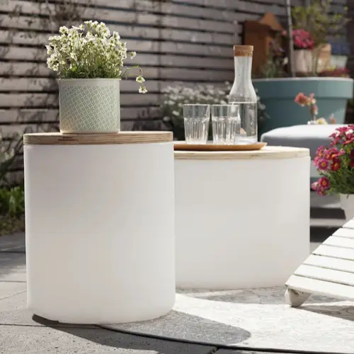 LED Tisch Leuchttisch SHINING DRUM Höhe 48 cm solar – Bild 6