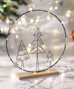 LED Metall Ring mit Tanne