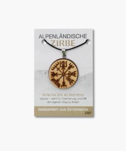 Alpenländische Zirbe Anhänger „Wikinger Kompass“