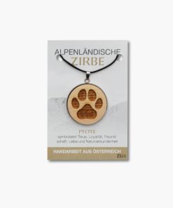 Alpenländische Zirbe Anhänger „Pfote”