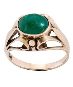 Rotgold Ring mit grünem Achat 8kt 333 Gold