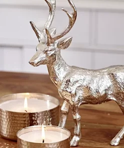 Weihnachtsfigur Rentier JOSSE Edzard silber H 31 cm